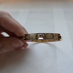 Ann Taylor Gold Bracelet with Silver and Cream Accents